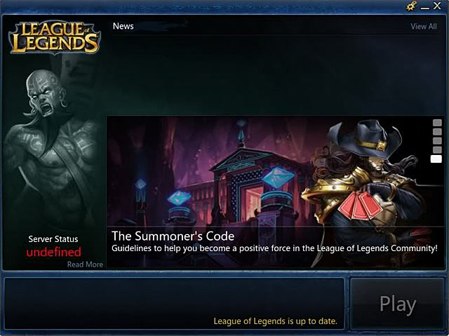 League of Legends Screenshot: Server Down